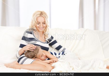 To use this stock image in your creative project, please select the size you need over to the right and click the "Add to Cart" button.
Your downloaded image will come with the Cutcaster watermark removed so don’t worry about the watermark you see on this page. happy mother and little girl stock photo, bright picture of happy mother and little girl by Syda Productions