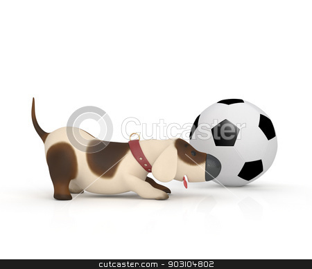 To use this stock image in your creative project, please select the size you need over to the right and click the "Add to Cart" button.
Your downloaded image will come with the Cutcaster watermark removed so don’t worry about the watermark you see on this page. Dog With A Ball. stock photo, The puppy plays cheerful game. by karelin721