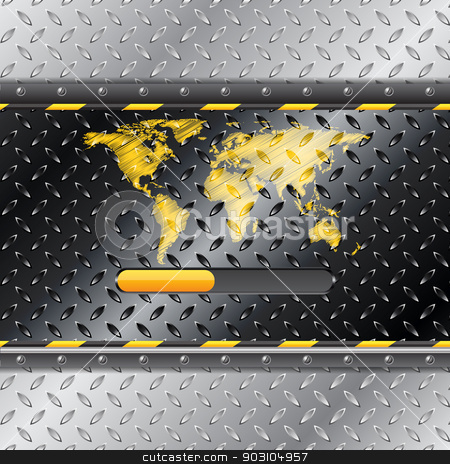 To use this stock image in your creative project, please select the size you need over to the right and click the "Add to Cart" button.
Your downloaded image will come with the Cutcaster watermark removed so don’t worry about the watermark you see on this page. Loading industrial interface with metallic plate and world map stock vector clipart, Loading industrial interface with metallic plate and scribbled world map by Mihaly Pal Fazakas
