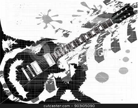 To use this stock image in your creative project, please select the size you need over to the right and click the "Add to Cart" button.
Your downloaded image will come with the Cutcaster watermark removed so don’t worry about the watermark you see on this page. Splatter Guitar stock vector clipart, A rock guitar integrated into a splatter type grunge background by Kotto