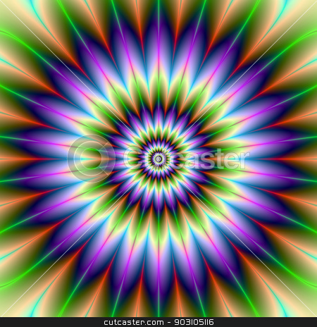 To use this stock image in your creative project, please select the size you need over to the right and click the "Add to Cart" button.
Your downloaded image will come with the Cutcaster watermark removed so don’t worry about the watermark you see on this page. Daisy Petals stock photo, Digital abstract fractal image with a flower design in green and purple. by Colin Forrest