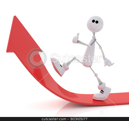 To use this stock image in your creative project, please select the size you need over to the right and click the "Add to Cart" button.
Your downloaded image will come with the Cutcaster watermark removed so don’t worry about the watermark you see on this page. The 3D little man goes up. stock photo, The small white person rises by success top. by karelin721