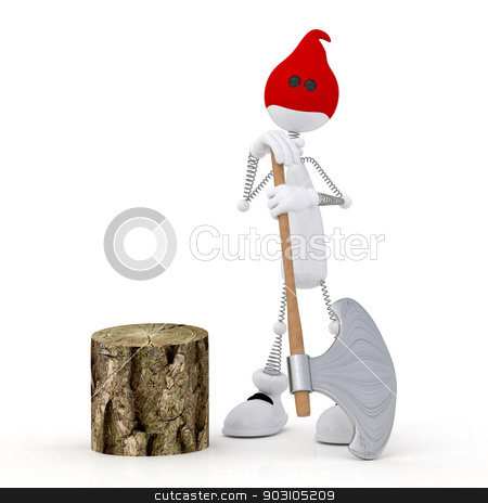 To use this stock image in your creative project, please select the size you need over to the right and click the "Add to Cart" button.
Your downloaded image will come with the Cutcaster watermark removed so don’t worry about the watermark you see on this page. The 3D little man with an axe. stock photo, The committed crime is subject to punishment. by karelin721