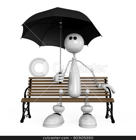 To use this stock image in your creative project, please select the size you need over to the right and click the "Add to Cart" button.
Your downloaded image will come with the Cutcaster watermark removed so don’t worry about the watermark you see on this page. the little man with an umbrella stock photo, The 3D white small person with an umbrella on a bench. by karelin721