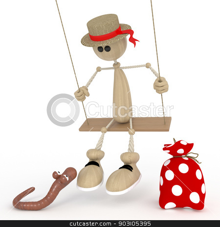 To use this stock image in your creative project, please select the size you need over to the right and click the "Add to Cart" button.
Your downloaded image will come with the Cutcaster watermark removed so don’t worry about the watermark you see on this page. The 3D little man on a swing. stock photo, Acrobatic exercises develop sense of humour. by karelin721