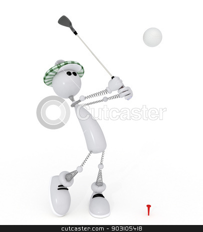 To use this stock image in your creative project, please select the size you need over to the right and click the "Add to Cart" button.
Your downloaded image will come with the Cutcaster watermark removed so don’t worry about the watermark you see on this page. 3d little man golfist. stock photo, Game the best occupation outdoors after work. by karelin721