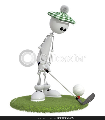 To use this stock image in your creative project, please select the size you need over to the right and click the "Add to Cart" button.
Your downloaded image will come with the Cutcaster watermark removed so don’t worry about the watermark you see on this page. 3d little man golfist. stock photo, Game the best occupation outdoors after work. by karelin721