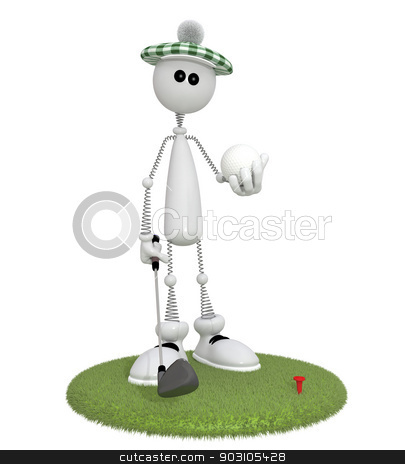 To use this stock image in your creative project, please select the size you need over to the right and click the "Add to Cart" button.
Your downloaded image will come with the Cutcaster watermark removed so don’t worry about the watermark you see on this page. 3d little man golfist. stock photo, Game the best occupation outdoors after work. by karelin721