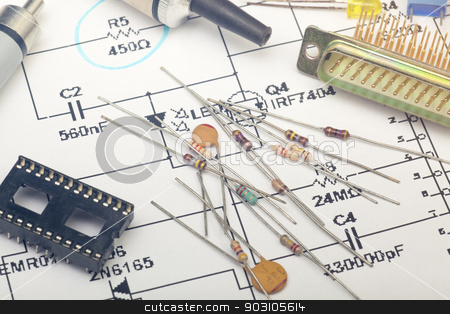 To use this stock image in your creative project, please select the size you need over to the right and click the "Add to Cart" button.
Your downloaded image will come with the Cutcaster watermark removed so don’t worry about the watermark you see on this page. Electronic components stock photo, Electronic components by B.F.