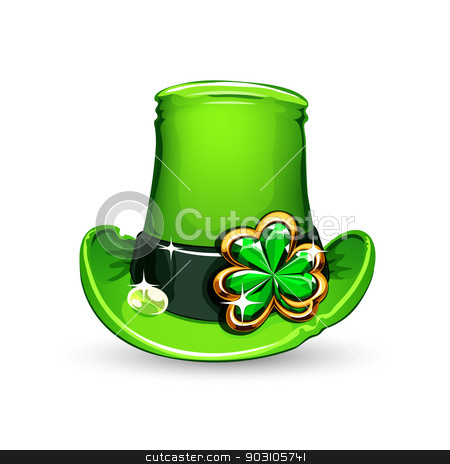 To use this stock image in your creative project, please select the size you need over to the right and click the "Add to Cart" button.
Your downloaded image will come with the Cutcaster watermark removed so don’t worry about the watermark you see on this page. st.Patrick's Day's emerald clover on hat stock vector clipart, st.Patrick's Day's symbol emerald clover on hat. Isolated on white background. by Viachaslau Vaitsenok