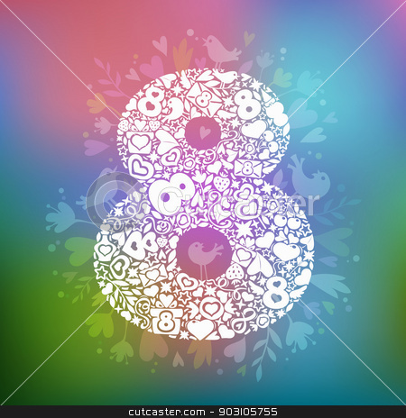 To use this stock image in your creative project, please select the size you need over to the right and click the "Add to Cart" button.
Your downloaded image will come with the Cutcaster watermark removed so don’t worry about the watermark you see on this page. March 8 white objects on a multicolor background stock vector clipart, March 8 is composed of romantic shapes by Viachaslau Vaitsenok