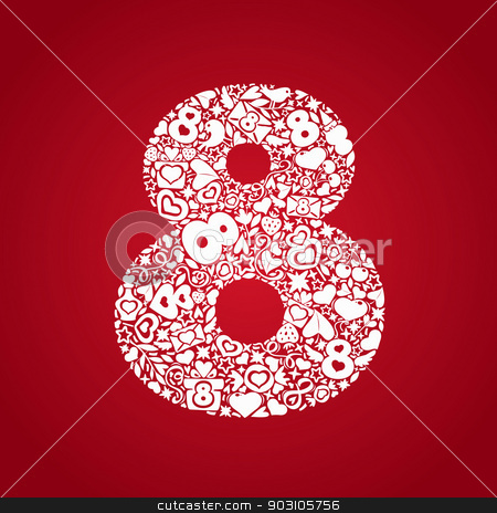 To use this stock image in your creative project, please select the size you need over to the right and click the "Add to Cart" button.
Your downloaded image will come with the Cutcaster watermark removed so don’t worry about the watermark you see on this page. March 8 white objects on a red background stock vector clipart, March 8 is composed of romantic shapes by Viachaslau Vaitsenok