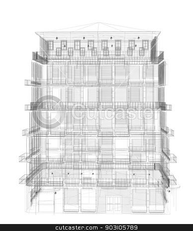 To use this stock image in your creative project, please select the size you need over to the right and click the "Add to Cart" button.
Your downloaded image will come with the Cutcaster watermark removed so don’t worry about the watermark you see on this page. Highly detailed building. Wire-frame render stock photo, Highly detailed building. Isolated wire-frame render on a white background by cherezoff