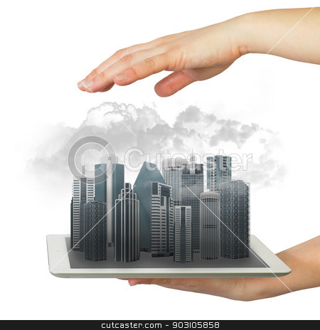 To use this stock image in your creative project, please select the size you need over to the right and click the "Add to Cart" button.
Your downloaded image will come with the Cutcaster watermark removed so don’t worry about the watermark you see on this page. Hands holding tablet computer stock photo, Hands holding a tablet computer. In screen tablet city of skyscrapers and smoke by cherezoff