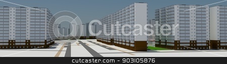 To use this stock image in your creative project, please select the size you need over to the right and click the "Add to Cart" button.
Your downloaded image will come with the Cutcaster watermark removed so don’t worry about the watermark you see on this page. Residential district stock photo, Residential district. 3d rendering on blue sky background by cherezoff