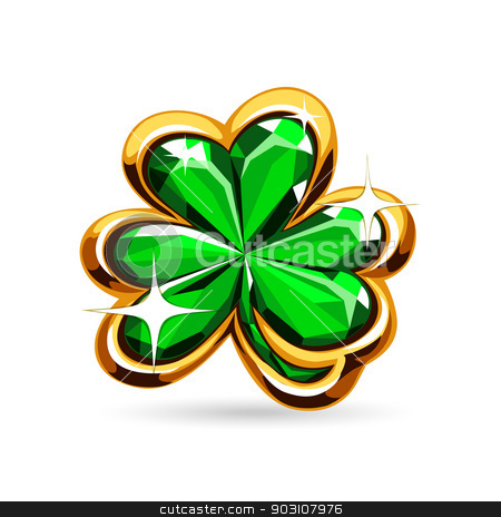 To use this stock image in your creative project, please select the size you need over to the right and click the "Add to Cart" button.
Your downloaded image will come with the Cutcaster watermark removed so don’t worry about the watermark you see on this page. st.Patrick's Day's emerald clover stock vector clipart, st.Patrick's Day's symbol emerald clover. Isolated on white background. by Viachaslau Vaitsenok