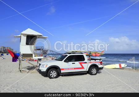 To use this stock image in your creative project, please select the size you need over to the right and click the "Add to Cart" button.
Your downloaded image will come with the Cutcaster watermark removed so don’t worry about the watermark you see on this page. Ocean Rescue Truck stock photo, POMPANO BEACH, FLORIDA - DECEMBER 22, 2013: Pompano Beach Ocean Rescue truck next to a lifeguard tower with rescue surfboards, safety warning flags, with people and the Atlantic ocean on a sunny day.
by Lee Serenethos