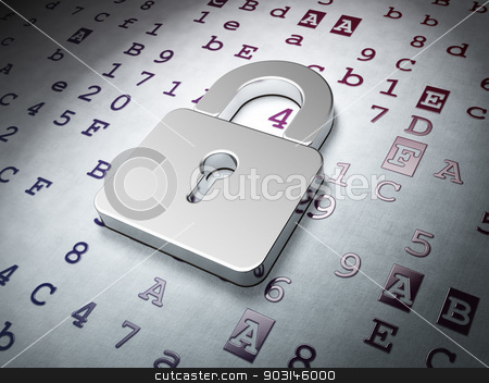 To use this stock image in your creative project, please select the size you need over to the right and click the "Add to Cart" button.
Your downloaded image will come with the Cutcaster watermark removed so don’t worry about the watermark you see on this page. Data concept: Closed Padlock on Hexadecimal Code background stock photo, Data concept: Closed Padlock on Hexadecimal Code background, 3d render by mkabakov