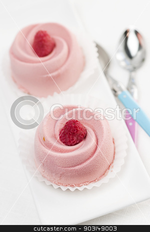 To use this stock image in your creative project, please select the size you need over to the right and click the "Add to Cart" button.
Your downloaded image will come with the Cutcaster watermark removed so don’t worry about the watermark you see on this page. Raspberry mousse dessert stock photo, Two pink raspberry mousse desserts on a plate by Elena Elisseeva