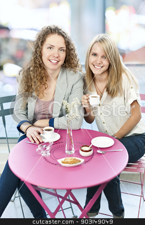 To use this stock image in your creative project, please select the size you need over to the right and click the "Add to Cart" button.
Your downloaded image will come with the Cutcaster watermark removed so don’t worry about the watermark you see on this page. Two women having coffee stock photo, Two smiling women meeting for coffee in cafe by Elena Elisseeva