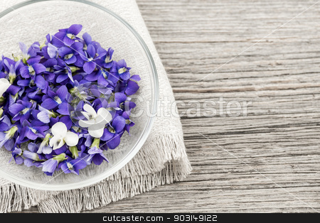 To use this stock image in your creative project, please select the size you need over to the right and click the "Add to Cart" button.
Your downloaded image will come with the Cutcaster watermark removed so don’t worry about the watermark you see on this page. Edible violets in bowl stock photo, Foraged edible purple and white violet flowers in bowl on wood background with copy space by Elena Elisseeva