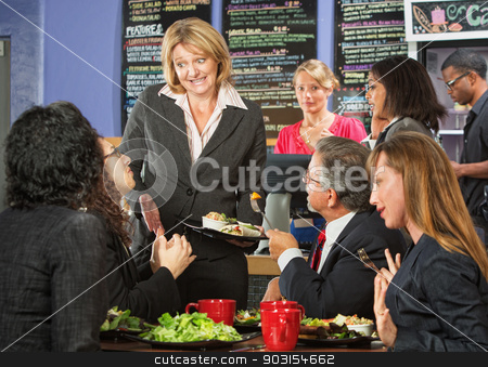To use this stock image in your creative project, please select the size you need over to the right and click the "Add to Cart" button.
Your downloaded image will come with the Cutcaster watermark removed so don’t worry about the watermark you see on this page. Embarrssed Cafe Owner stock photo, Embarrassed cafe manager with group of unsatisfied customers by Scott Griessel
