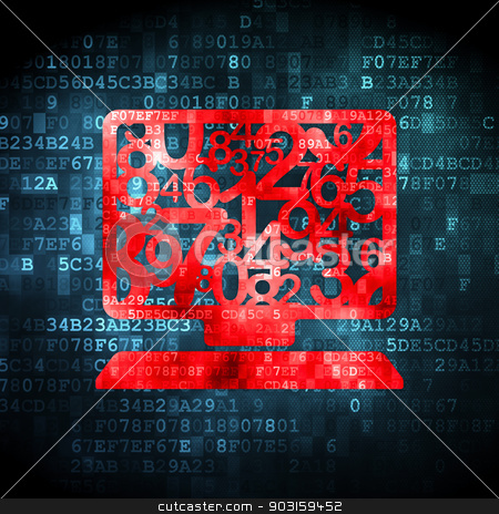 To use this stock image in your creative project, please select the size you need over to the right and click the "Add to Cart" button.
Your downloaded image will come with the Cutcaster watermark removed so don’t worry about the watermark you see on this page. Education concept: Computer Pc on digital background stock photo, Education concept: pixelated Computer Pc icon on digital background, 3d render by mkabakov