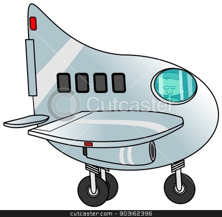 To use this stock image in your creative project, please select the size you need over to the right and click the "Add to Cart" button.
Your downloaded image will come with the Cutcaster watermark removed so don’t worry about the watermark you see on this page. Boy piloting a jet plane stock photo, This illustration depicts a boy taxiing a jet plane. by Dennis Cox