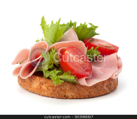 To use this stock image in your creative project, please select the size you need over to the right and click the "Add to Cart" button.
Your downloaded image will come with the Cutcaster watermark removed so don’t worry about the watermark you see on this page. healthy sandwich with vegetable and smoked ham stock photo, healthy sandwich with vegetable and smoked ham isolated on white background by Natika