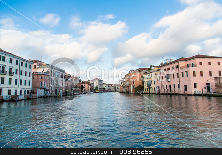 To use this stock image in your creative project, please select the size you need over to the right and click the "Add to Cart" button.
Your downloaded image will come with the Cutcaster watermark removed so don’t worry about the watermark you see on this page. View of Grand Canal in Venice stock photo, View down the Grand Canal in Venice with buildings on both sides by Darryl Brooks