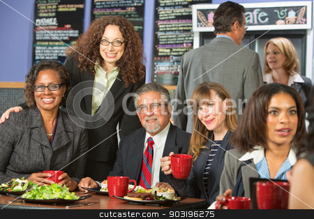 To use this stock image in your creative project, please select the size you need over to the right and click the "Add to Cart" button.
Your downloaded image will come with the Cutcaster watermark removed so don’t worry about the watermark you see on this page. Smiling Friends at Lunch stock photo, Smiling friends together for lunch in cafeteria by Scott Griessel