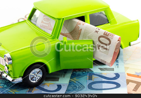 To use this stock image in your creative project, please select the size you need over to the right and click the "Add to Cart" button.
Your downloaded image will come with the Cutcaster watermark removed so don’t worry about the watermark you see on this page. Car expenses stock photo, Green car over euro notes by Federica Tremolada