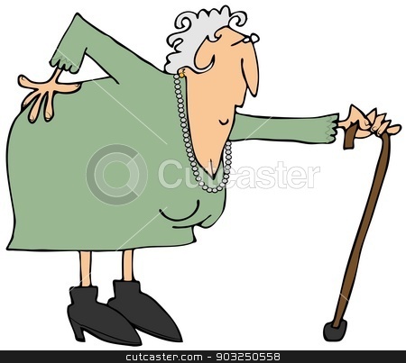 To use this stock image in your creative project, please select the size you need over to the right and click the "Add to Cart" button.
Your downloaded image will come with the Cutcaster watermark removed so don’t worry about the watermark you see on this page. Old woman with a sore back stock photo, This illustration depicts an old woman bent over with an aching back. by Dennis Cox