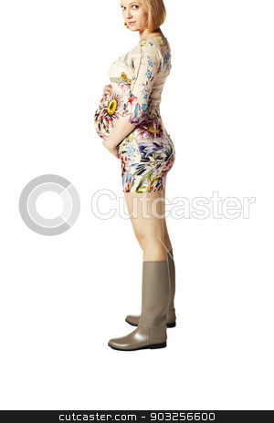 To use this stock image in your creative project, please select the size you need over to the right and click the "Add to Cart" button.
Your downloaded image will come with the Cutcaster watermark removed so don’t worry about the watermark you see on this page. Pregnant woman stock photo, Portrait of pregnant woman, third trimester. Isolated on white background. by Filip Warulik