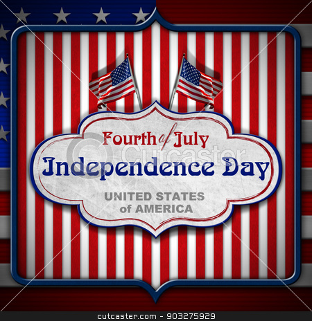 To use this stock image in your creative project, please select the size you need over to the right and click the "Add to Cart" button.
Your downloaded image will come with the Cutcaster watermark removed so don’t worry about the watermark you see on this page. Vintage Fourth of July Independence Day stock photo, Vintage background with US flags, label and phrase: Fourth of July Independence Day - United States of America by catalby
