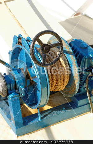 To use this stock image in your creative project, please select the size you need over to the right and click the "Add to Cart" button.
Your downloaded image will come with the Cutcaster watermark removed so don’t worry about the watermark you see on this page. Blue anchor motor winding stock photo, Photo of a ship's blue anchor motor winding by Nneirda