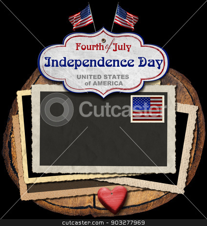 To use this stock image in your creative project, please select the size you need over to the right and click the "Add to Cart" button.
Your downloaded image will come with the Cutcaster watermark removed so don’t worry about the watermark you see on this page. Vintage Fourth of July Independence Day stock photo, Vintage background with aged photo frames, postage stamp, US flags, label with phrase: Fourth of July Independence Day - United States of America
by catalby