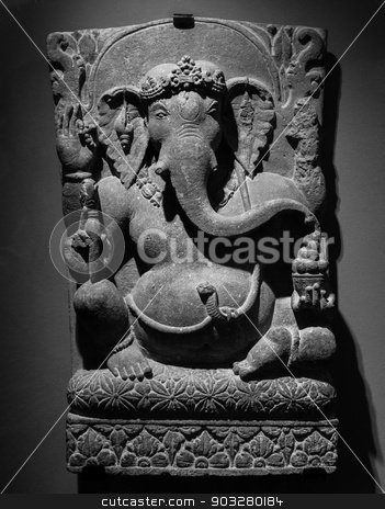 To use this stock image in your creative project, please select the size you need over to the right and click the "Add to Cart" button.
Your downloaded image will come with the Cutcaster watermark removed so don’t worry about the watermark you see on this page. Ganesha stock photo, Detail of Ganesha statue, North India, 7-8 century A.D, sandstone by Paolo Gallo