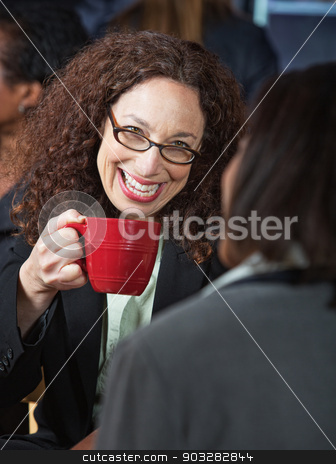 To use this stock image in your creative project, please select the size you need over to the right and click the "Add to Cart" button.
Your downloaded image will come with the Cutcaster watermark removed so don’t worry about the watermark you see on this page. Happy Woman Laughing stock photo, Happy woman laughing with coworker in cafeteria by Scott Griessel