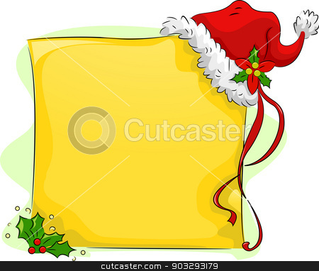 To use this stock image in your creative project, please select the size you need over to the right and click the "Add to Cart" button.
Your downloaded image will come with the Cutcaster watermark removed so don’t worry about the watermark you see on this page. Christmas Board with Christmas Hat Background stock vector clipart, Background Illustration of Christmas Board with Christmas Hat and Holly Leaves by BNP