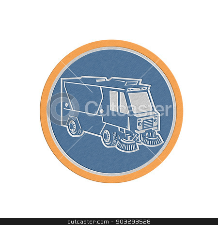 To use this stock image in your creative project, please select the size you need over to the right and click the "Add to Cart" button.
Your downloaded image will come with the Cutcaster watermark removed so don’t worry about the watermark you see on this page. Metallic Street Cleaner Truck Circle Retro stock photo, Metallic styled illustration of a street cleaner truck sweeping cleaning from front set inside circle on isolated background done in retro style. by patrimonio