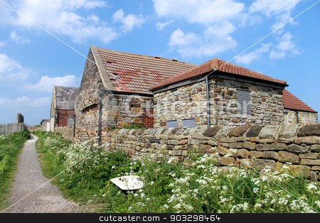 To use this stock image in your creative project, please select the size you need over to the right and click the "Add to Cart" button.
Your downloaded image will come with the Cutcaster watermark removed so don’t worry about the watermark you see on this page. Farm in the countryside stock photo, Pathway past an old farm building in the countryside, North Yorkshire, England. by Martin Crowdy