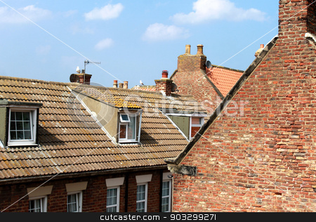 To use this stock image in your creative project, please select the size you need over to the right and click the "Add to Cart" button.
Your downloaded image will come with the Cutcaster watermark removed so don’t worry about the watermark you see on this page. Tiled house rooftops stock photo, Tiled house rooftops in the town of Whitby, North Yorkshire, England. by Martin Crowdy