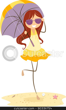 To use this stock image in your creative project, please select the size you need over to the right and click the "Add to Cart" button.
Your downloaded image will come with the Cutcaster watermark removed so don’t worry about the watermark you see on this page. Umbrella Girl stock vector clipart, Illustration of a Girl Holding an Umbrella by BNP