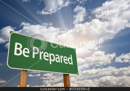 To use this stock image in your creative project, please select the size you need over to the right and click the "Add to Cart" button.
Your downloaded image will come with the Cutcaster watermark removed so don’t worry about the watermark you see on this page. Be Prepared Green Road Sign stock photo, Be Prepared Green Road Sign with Dramatic Clouds and Sky. by Andy Dean