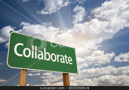 To use this stock image in your creative project, please select the size you need over to the right and click the "Add to Cart" button.
Your downloaded image will come with the Cutcaster watermark removed so don’t worry about the watermark you see on this page. Collaborate Green Road Sign stock photo, Collaborate Green Road Sign with Dramatic Clouds and Sky. by Andy Dean