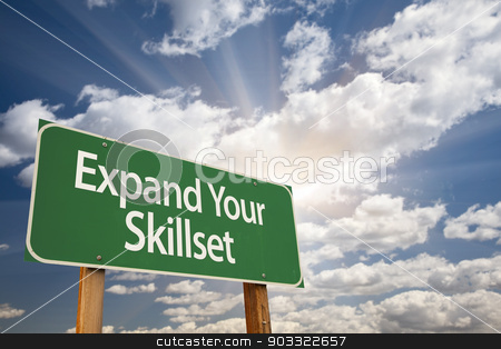 To use this stock image in your creative project, please select the size you need over to the right and click the "Add to Cart" button.
Your downloaded image will come with the Cutcaster watermark removed so don’t worry about the watermark you see on this page. Expand Your Skillset Green Road Sign stock photo, Expand Your Skillset Green Road Sign with Dramatic Clouds and Sky. by Andy Dean