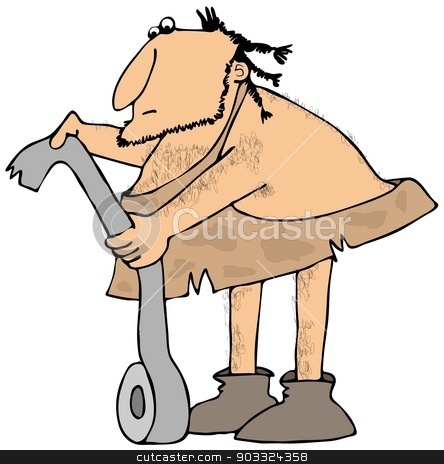 To use this stock image in your creative project, please select the size you need over to the right and click the "Add to Cart" button.
Your downloaded image will come with the Cutcaster watermark removed so don’t worry about the watermark you see on this page. Caveman with a roll of duct tape stock photo, This illustration depicts a caveman getting a piece of duct tape from a roll. by Dennis Cox