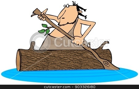 To use this stock image in your creative project, please select the size you need over to the right and click the "Add to Cart" button.
Your downloaded image will come with the Cutcaster watermark removed so don’t worry about the watermark you see on this page. Caveman paddling a log canoe stock photo, This illustration depicts a caveman paddling a hollowed out log canoe. by Dennis Cox