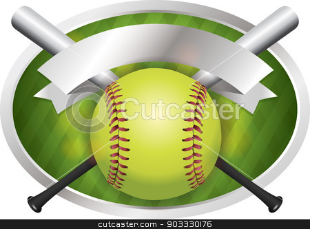 To use this stock image in your creative project, please select the size you need over to the right and click the "Add to Cart" button.
Your downloaded image will come with the Cutcaster watermark removed so don’t worry about the watermark you see on this page. Softball and Bat Emblem Banner Illustration stock vector clipart, An illustration of a softball and bats on a emblem background. Vector EPS 10 available. EPS contains transparencies. by Jason Enterline